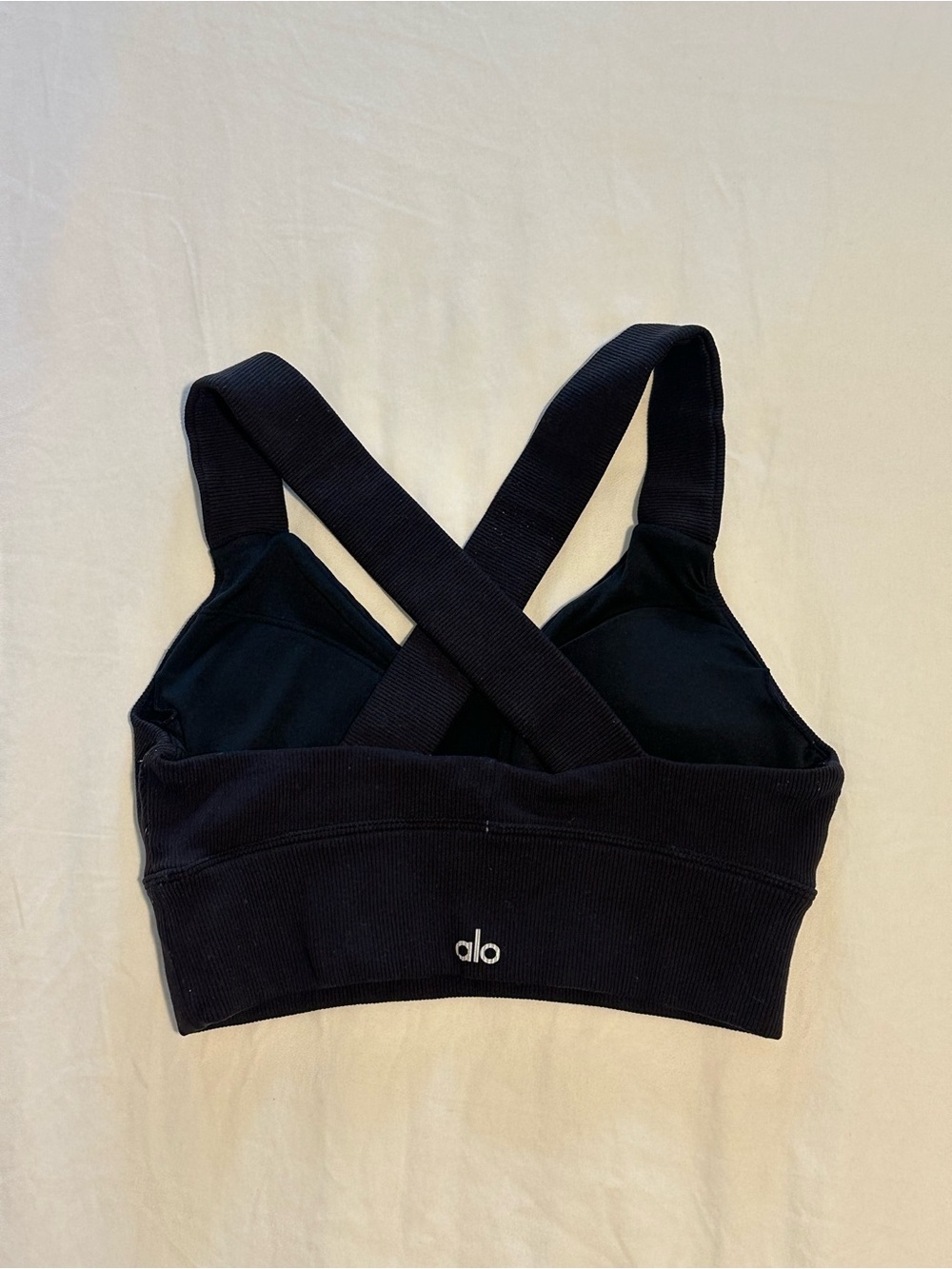 ALO Yoga Black Cross-Back Sports Bra - XS